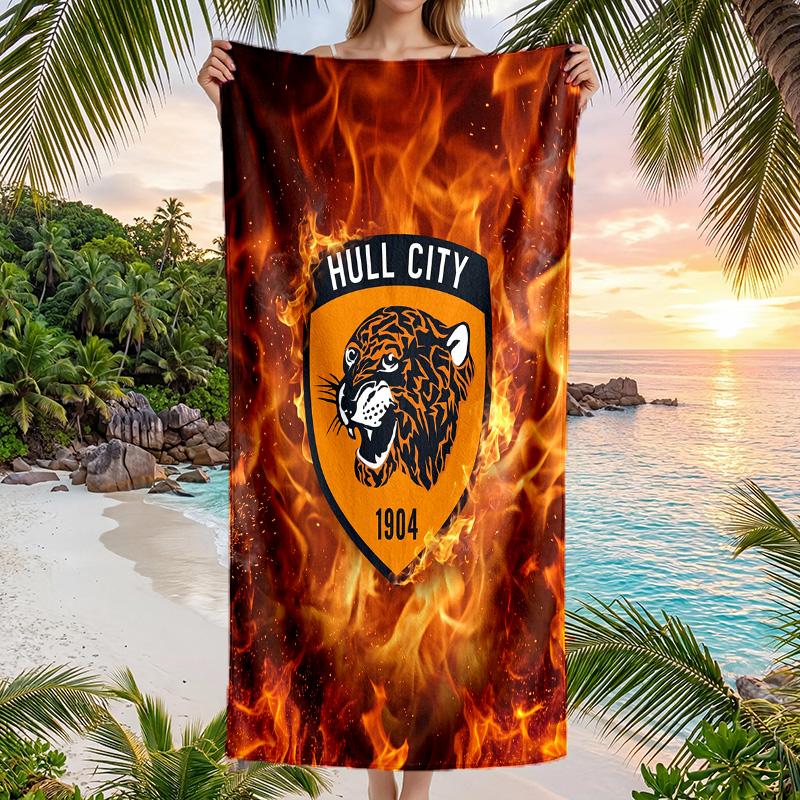 Asciugamano da Spiaggia Hull City Football in Morbida Microfibra Asciugatura Rapida Assorbente per Spiaggia Piscina Viaggio