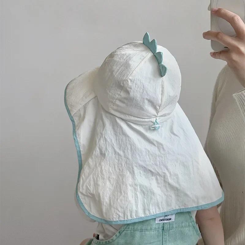 UV Protection Hat Baby Hat Beach Accessories Boys and Girls Sun Protection Wide Brim Sunshade Shoulder Cover Breathable Sun Hat