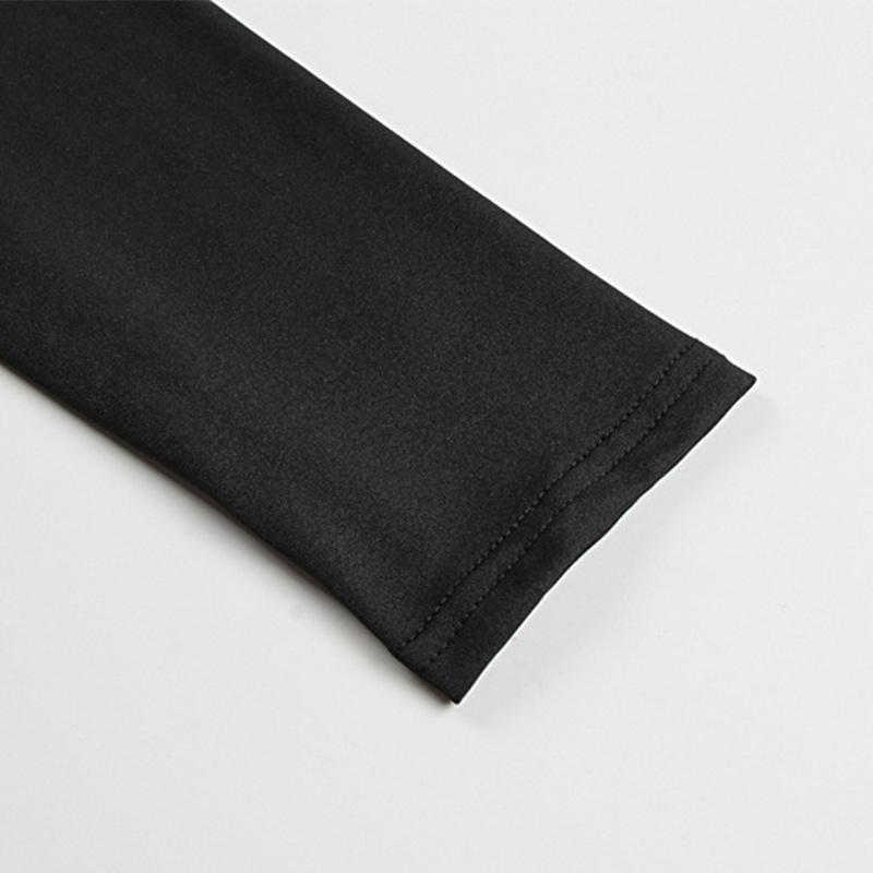 Sexy Mock Neck Side Split Long Dresses Women Slim Elegant Long Sleeved Package Hip Dress Spring Solid Evening Party Robes