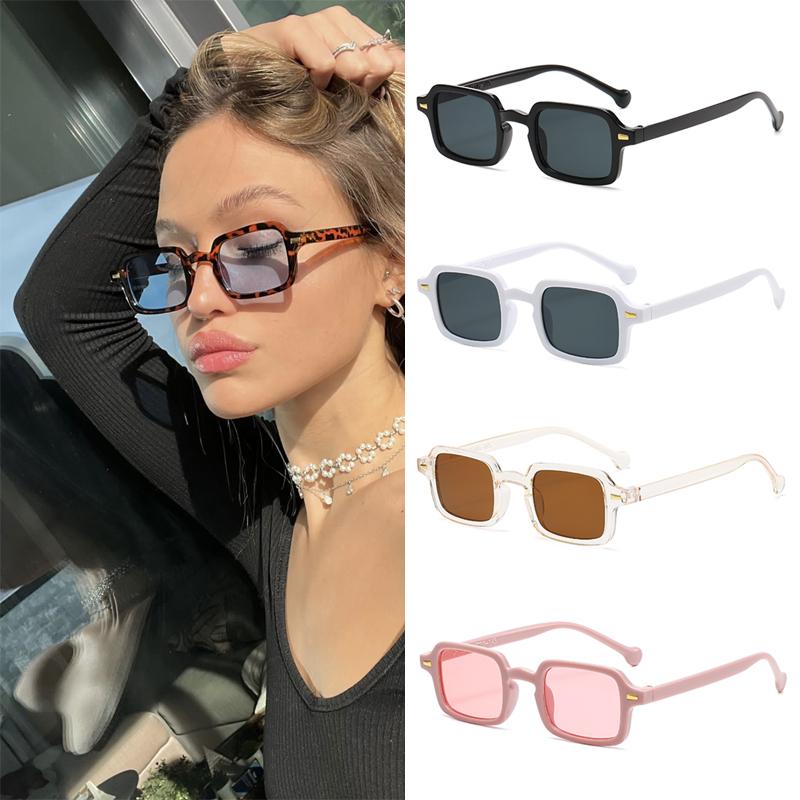 4pcs Classic Rectangle Sunglasses Set UV400 Protection Unisex Fashion Shades for Women Men Outdoor