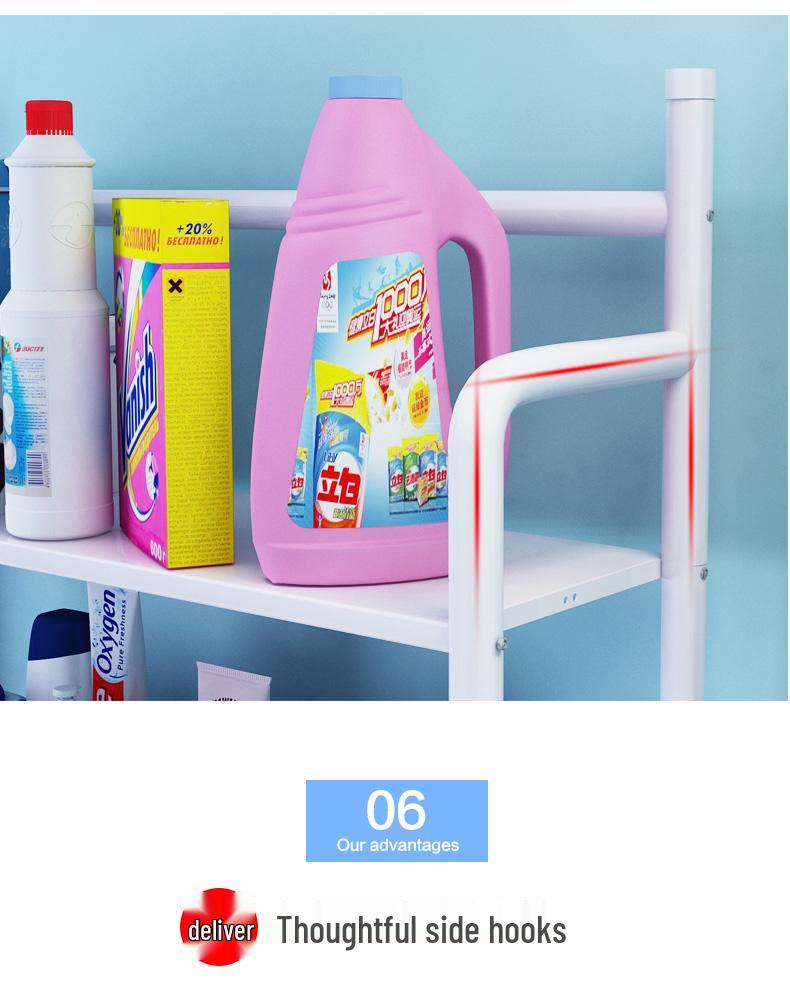 Floor-Standing Bathroom Storage Rack: No-Drill Washbasin, Toilet & Washing Machine Organizer.