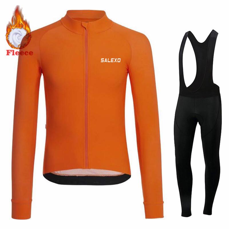 2026 Winter Fleece Warm Thermal Fleece Bicycle Set for Men, Long Sleeve Sportswear, Racing Jersey Suit, Pro Team Bicycle Clothing, Winter