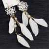 New Bohemia Ethnic Feather Beads Long Design Dream Catcher Earrings For Women