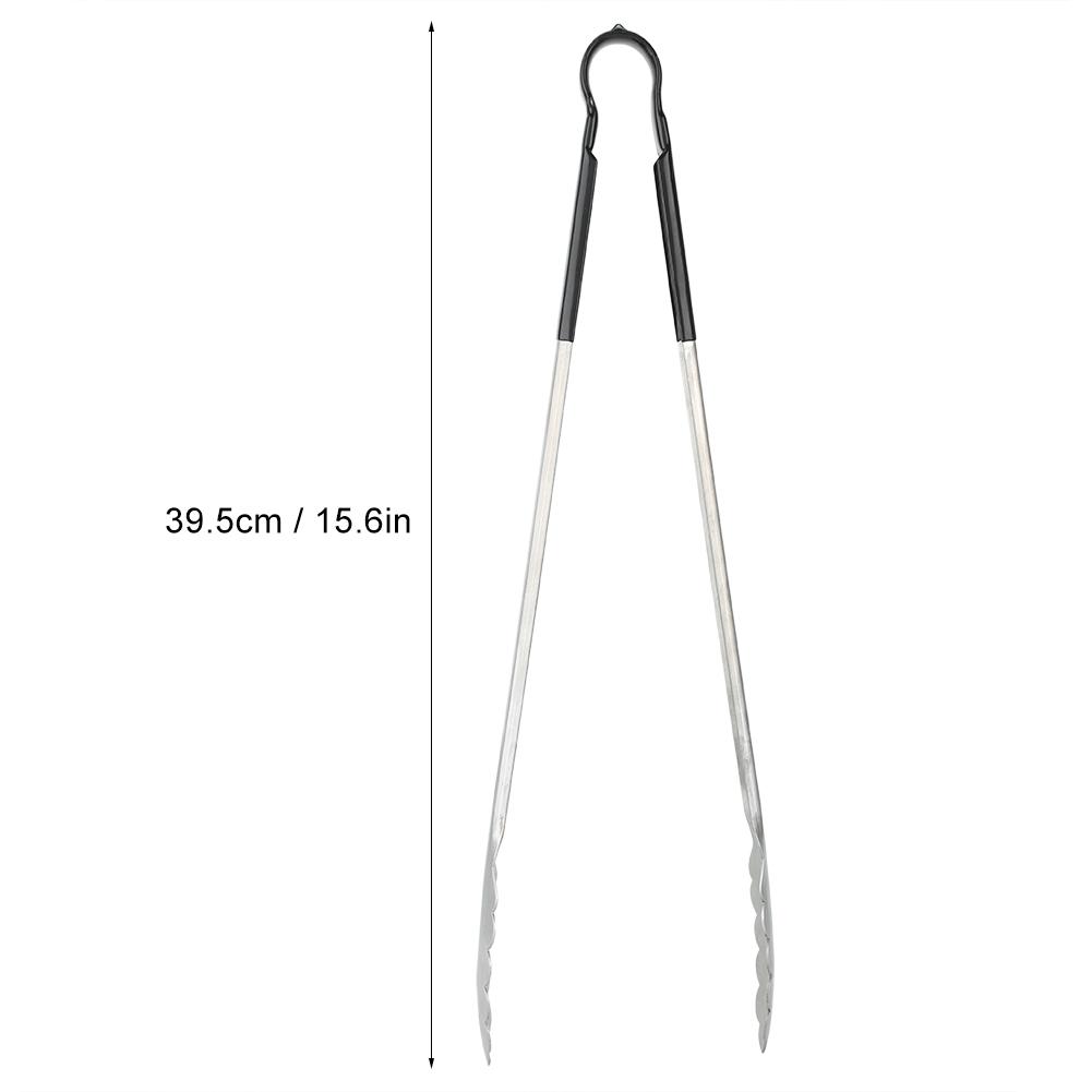 Stainless Steel Black Handle BBQ Grill Food Clip Anti-scald Barbecue Clamp Accessory Tongs Tool
