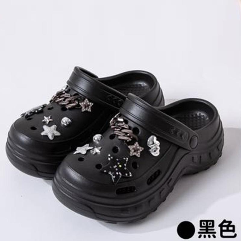 New hole shoes women's indoor and outdoor stepping on shit feeling comfortable and breathable eva slippers thick-soled slippers wholesale