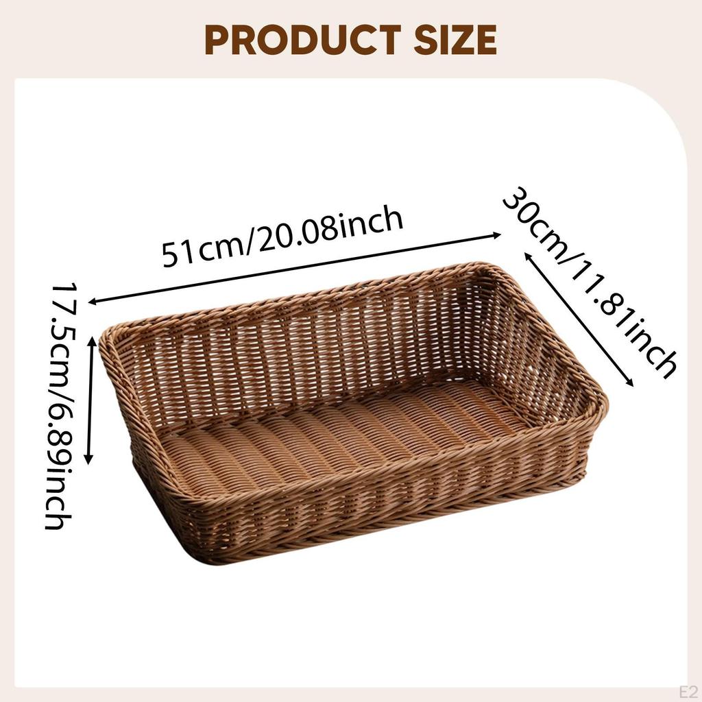 Fruit Basket Serving Tray Farmhouse Food Platter Decorative Woven Storage for Countertop