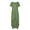 Women's Fashion Boho Solid Color Short Sleeve Loose Casual Irregular Dress