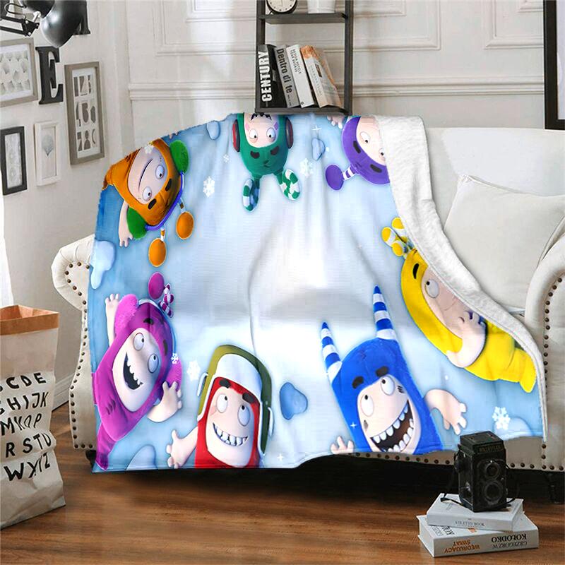 1pz Coperta Stampa Oddbods, Coperta Leggera per Divano, Letto - Morbida e Calda, Regalo per Tutte le Stagioni come Natale, Halloween
