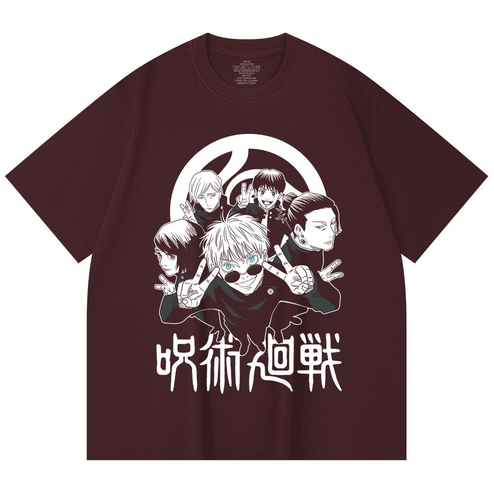 

230 Gsm 100% Cotton Jujutsu Kaisen V30 Team Gojo Print Unisex Heavy Cotton T Shirt 2XL