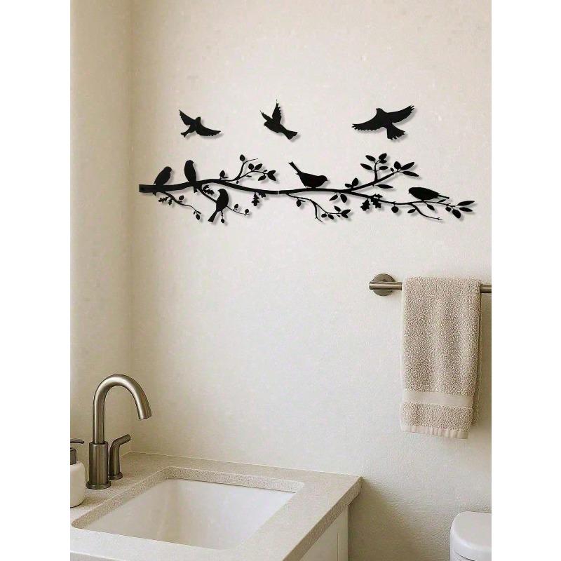 Metal Wall Art Bird Sculpture Set 5 Pcs Rustproof Outdoor Indoor Decor Gift