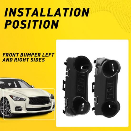 Pair Front Left Bumper & Right Support Brackets 2014- For Q50 2.0L Infiniti
