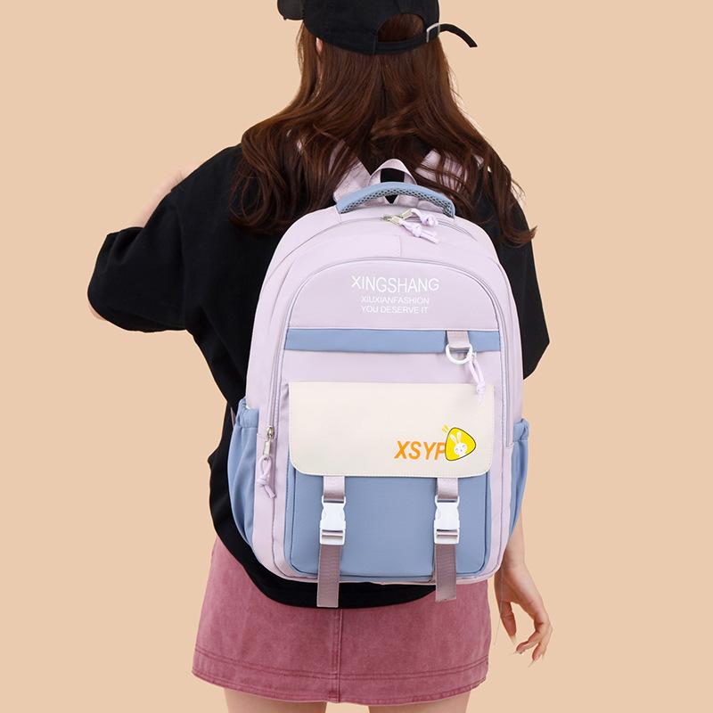 Backpack New Fashion Casual Lightweight Large Capacity Junior High School Student School Bag High School Student Elementary School Student Backpack