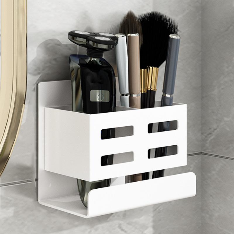 Hole-free Multifunctional Washbasin Toothbrush Holder Box Bathroom Razor Hair Comb Organizer Storage Rack Wall-Mounted