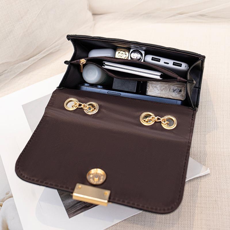 Fashion embroidered rhombus single shoulder crossbody square bag new niche texture large capacity versatile women's bag