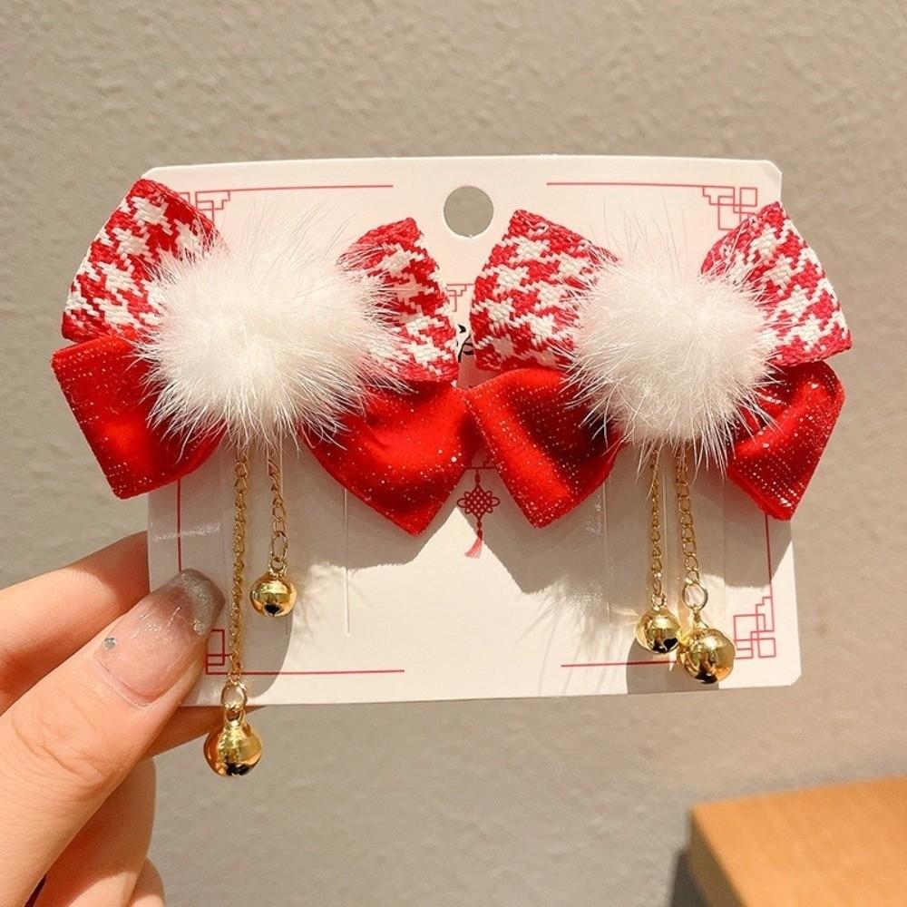 Tassels Japanese Kimono Headwear Bow New Year Bow Hairpin Chinese Tassel Fan Hairpin  Decorations