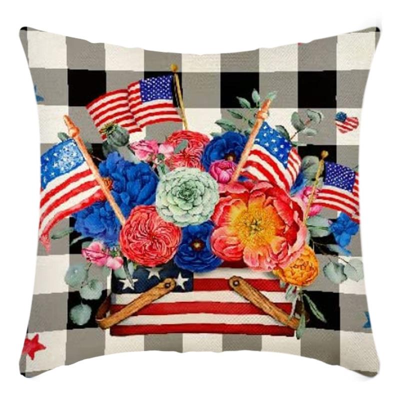 Independence Day Pillow Case Flag Print Home Living Room Bedside Decoration Pillow Cushion Pillow Case