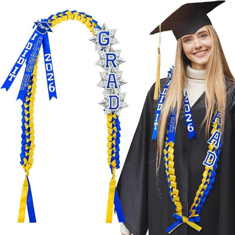 1 Pcs Graduation Lei For Class Of 2026 With Embroidered Grad Letters Perfect For Graduation Events