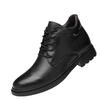 Men's High-Top Cowhide Boots - Autumn/Winter Casual Leather Shoes, Warm Velvet-Lined, Large Size