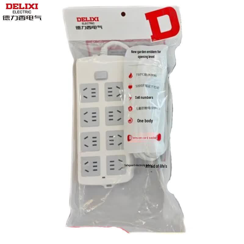 Delixi Electric 8-Outlet Power Strip with Master Switch