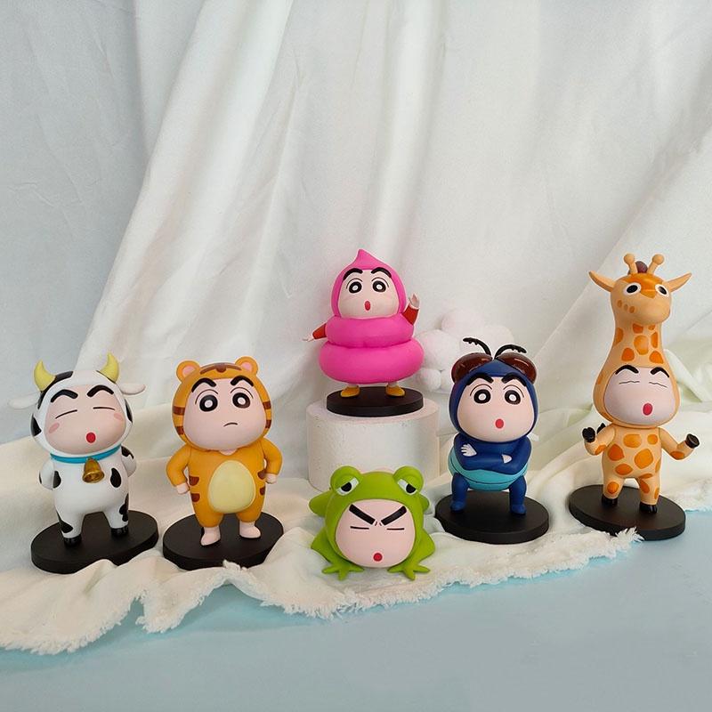 Grenouille et Girafe Créatives en PVC Shin-chan Figurine d'Action Décoration de Bureau Vente en Gros