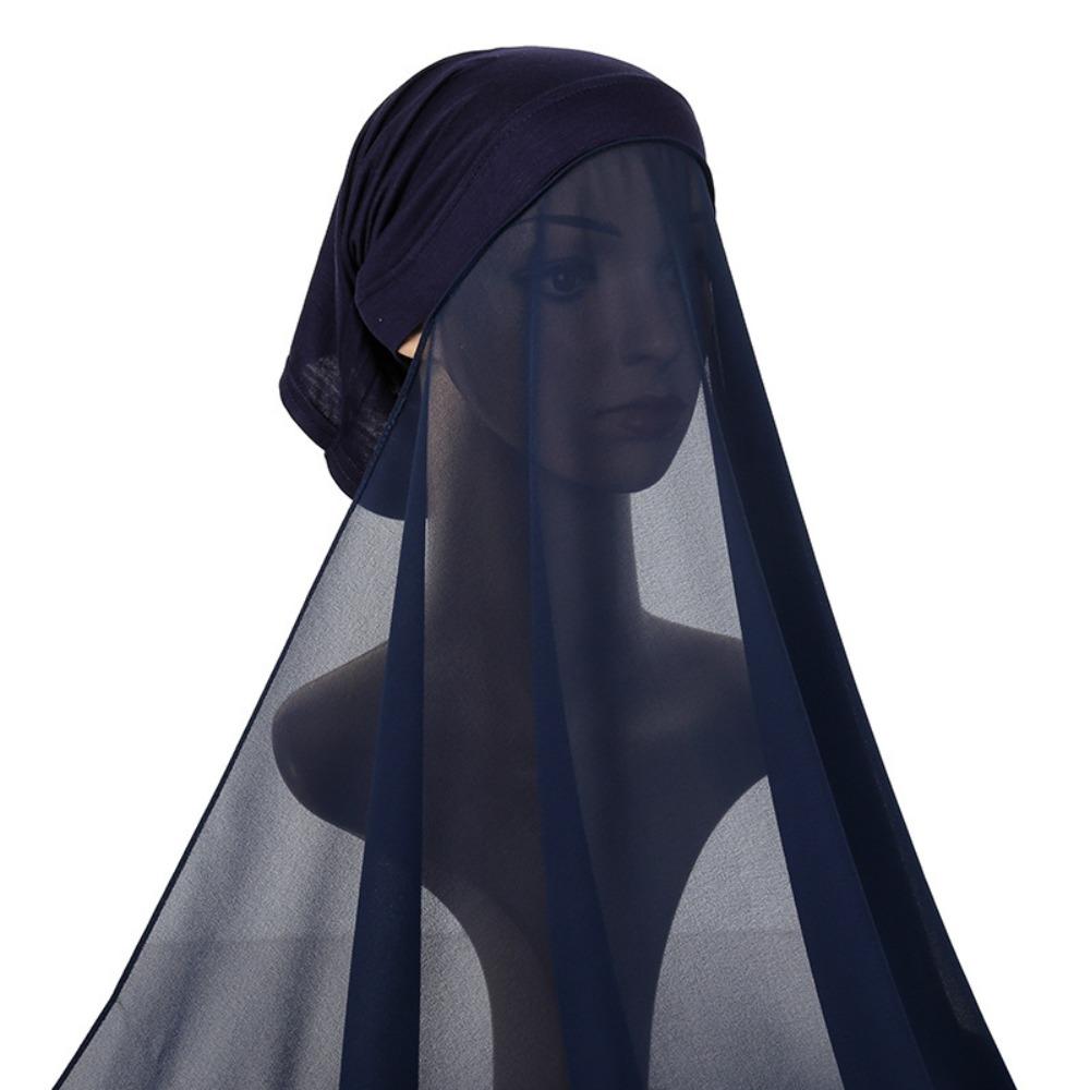 Plain Chiffon Chiffon Shawl Modal Hijab Cover Stylish Long Scarf Islam Inner Scarf