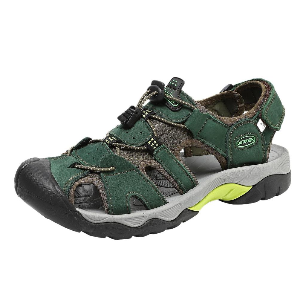 Outdoor Men's Leather Breathable Sandals - Summer Beach & Upstream Plus Size Casual Sandals
