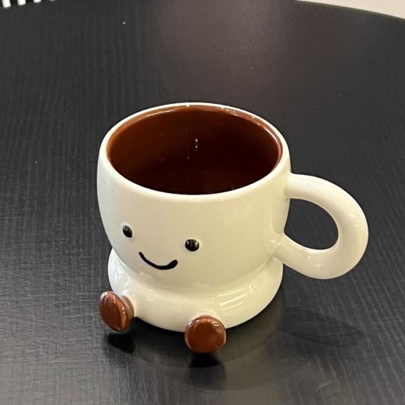 Foot Cup High Value Light Luxury Mug Ceramic Cup Water Cup Office Cute Bread Cup 250m'l