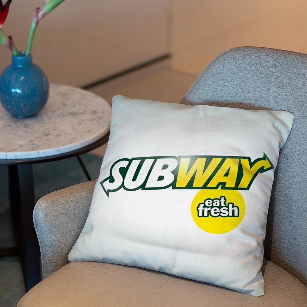 American Restaurant S-Subway-s Cushion Cover 2-in-1 Reversible Plush Pillow Cover | Car/Sofa/Bed | Perfect Gift