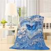1pc Cozy Heart-Shaped Floral & Butterfly Print Flannel Throw Blanket - Soft, Warm, and Machine Washable for Couch, Bed, Office,