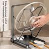 Pot Lid Organizer for Cabinet 2-Tier Storage Stand Lid Holder with Drip Tray for Spatula Ladle Spoon Kitchen Countertop