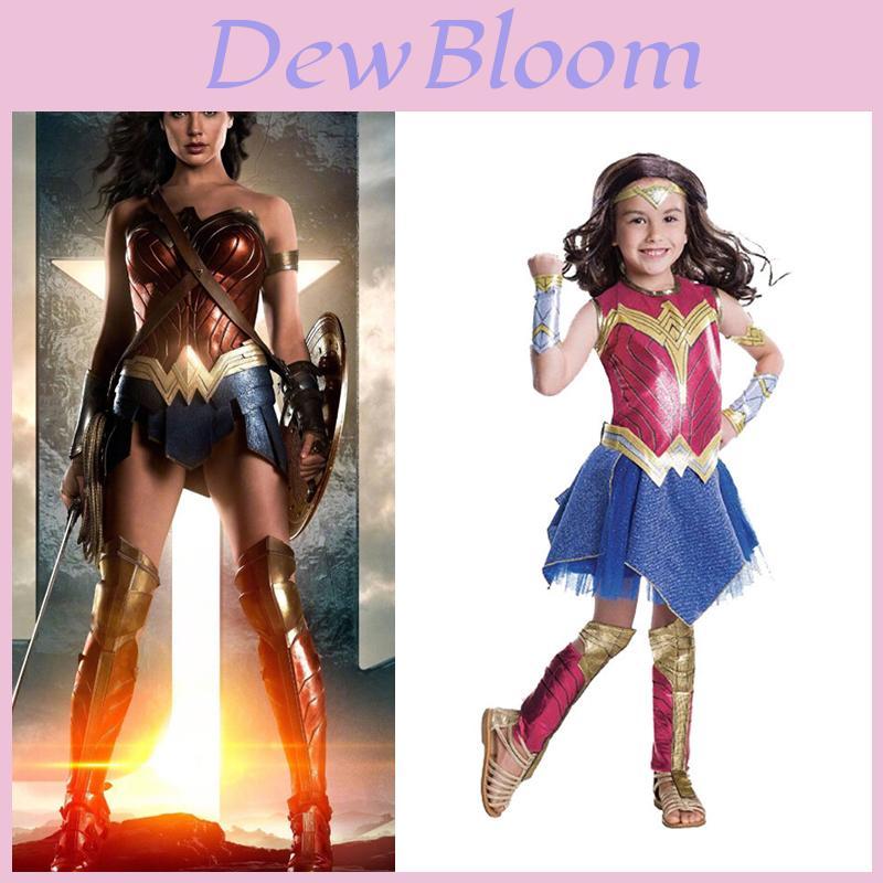 Wonder Woman Cosplay Costume For Kids Halloween And Party Suit For Girls