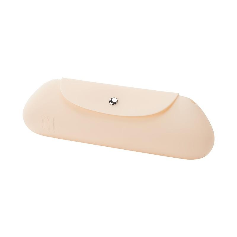 Silicone Makeup Brush Organizer Pouch, Dustproof Cosmetic Tool Storage Bag, Portable Travel Makeup Clutch