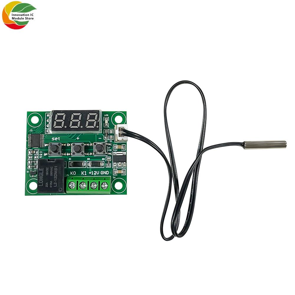 W1209 12V DC Digitaler Temperaturregler Platine Mikro Digitaler Thermostat 10A Ein-Kanal Relais Wasserdichter Sensor für HLK