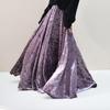 Women's Elastic High Waist Vintage Velvet Maxi Skirt Flared A-Line Long Skirt for Fall Winter Flowy Pleated Evening Party Flowy Velvet Maxi Skirts