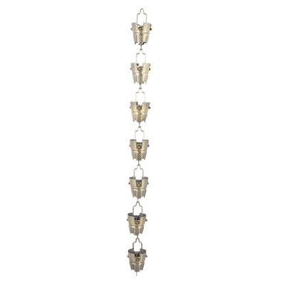 Bronze Tripod Rain Chain 3.3FT 7 Cups Electroplated Antique Bronze Decorative Hanging Gutter Chain for Outside