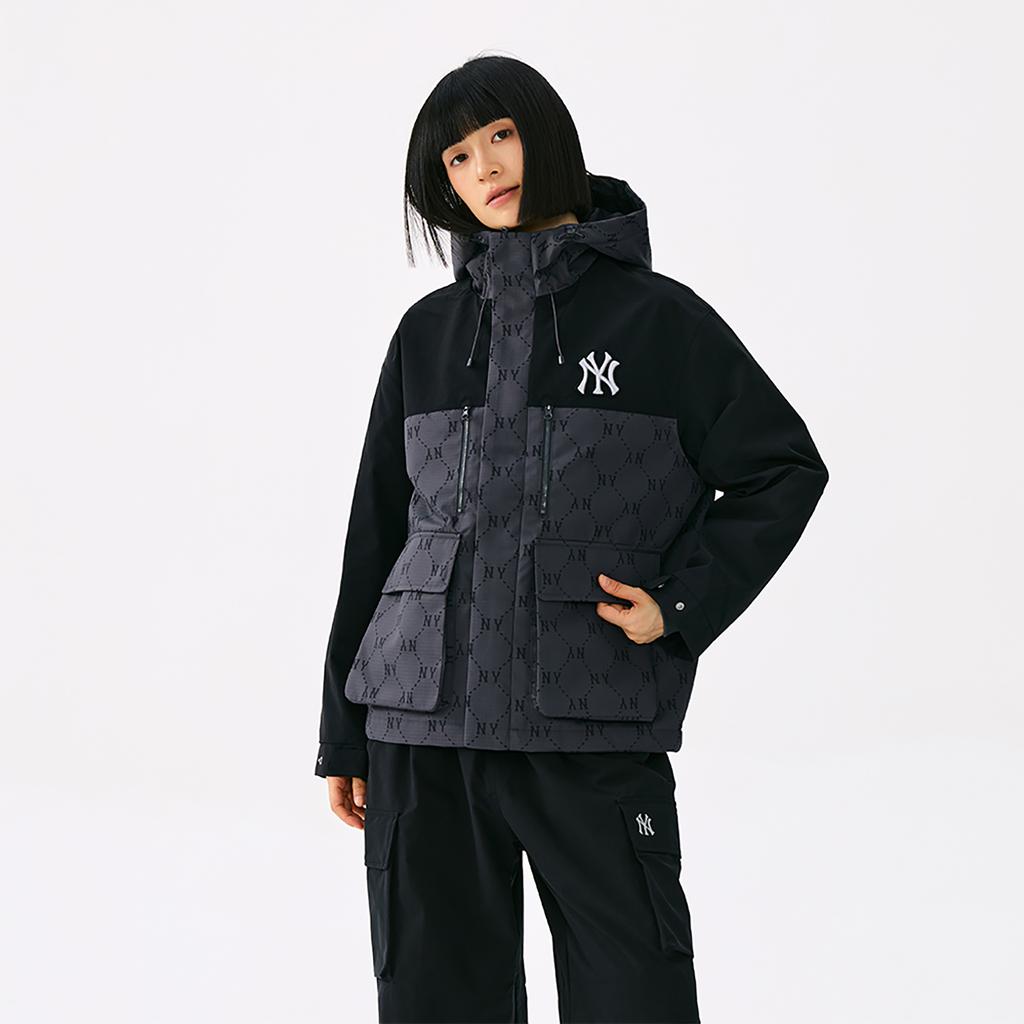 New MLB MONOGRAM Collection New York Yankees 25FW Jacket Unisex Standard Charcoal Gray 3AWJM0154-50CGS
