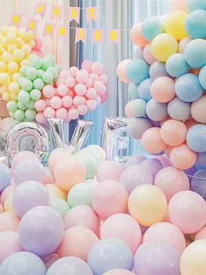 Macaron Color Thickened Balloons for Qixi, Valentine's, Birthday, Proposal, and Opening Decorations