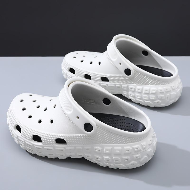 Men's hole shoes summer wear thick-soled heightening bag head drag EVA breathable versatile non-slip beach cool slippers men