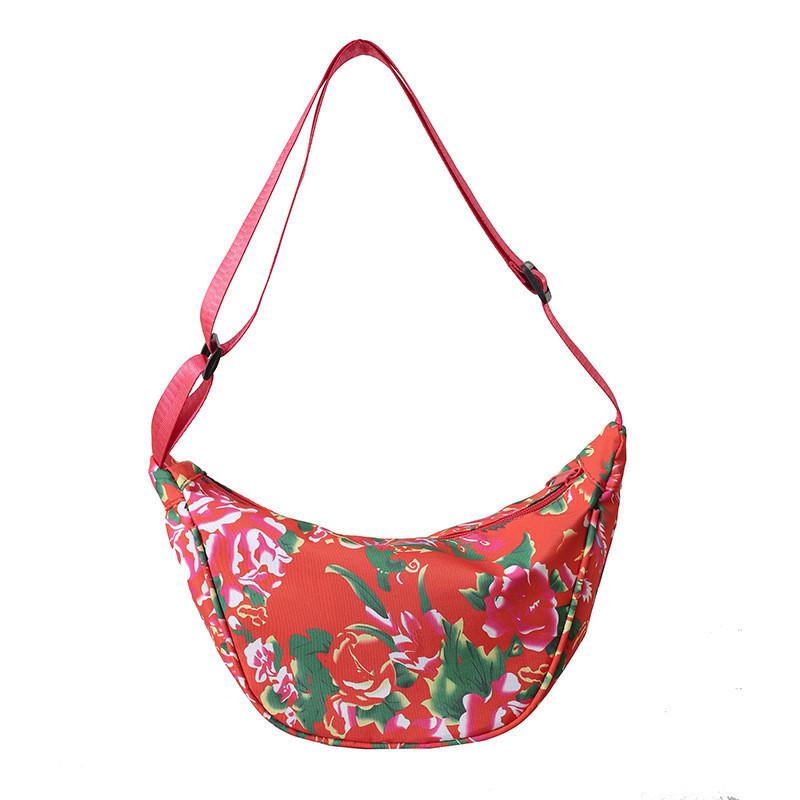 Trendy Floral Oxford Cloth Large Hobo Bag For Women Street Style In 2024