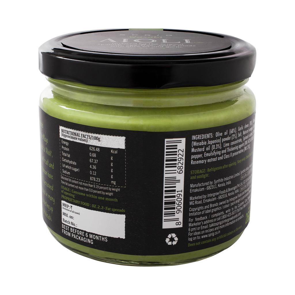 Wasabi Aioli: Wasabi, Olive Oil and Garlic Sauce (260 G), Wasabi Aioli, Sprig