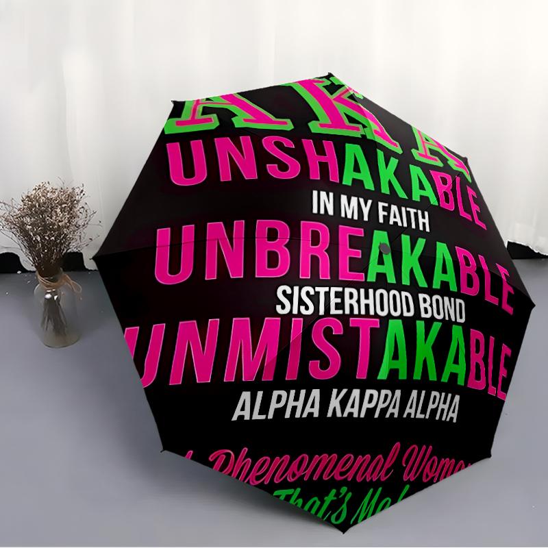 Printed AKA logo-Printed Folding Umbrella,Outdoor,Leisure,And Travel Umbrella,Durable Umbrella Fabric,Birthday And Holiday Gift