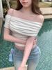 2024 Sommer Sexy Off-Shoulder Ripp-T-Shirt für Damen