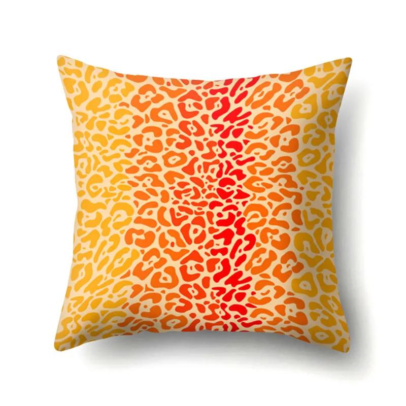 Pillow Throw Cover Home Decoration Living Room Sofa Seat Colorful Leopard Print Polyester Cushion