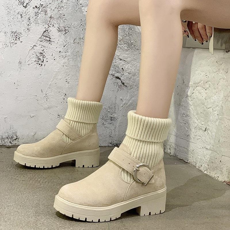 Trendy Women Boots New Winter Versatile Ankle Boot Casual Thick Soled Women Shoe Simple Daily Short Boots Exquisite Winter Boot