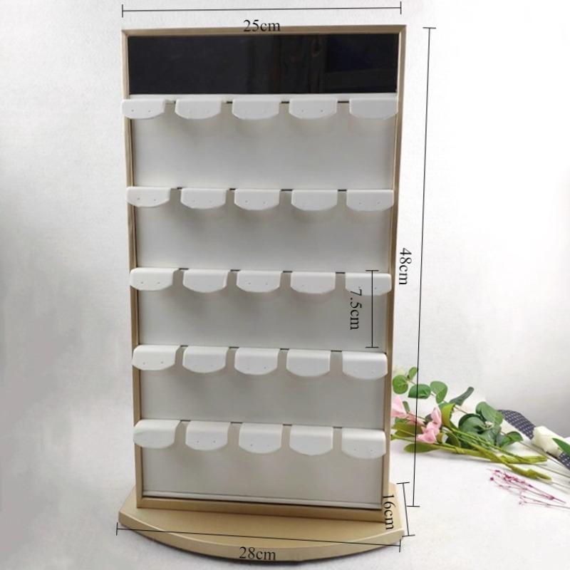 

Leather Jewelry Display Stand Rotating Jeweler Earring Organizer Holder Large Capacity Earring Storage Display Rack with Mirror жёлтый