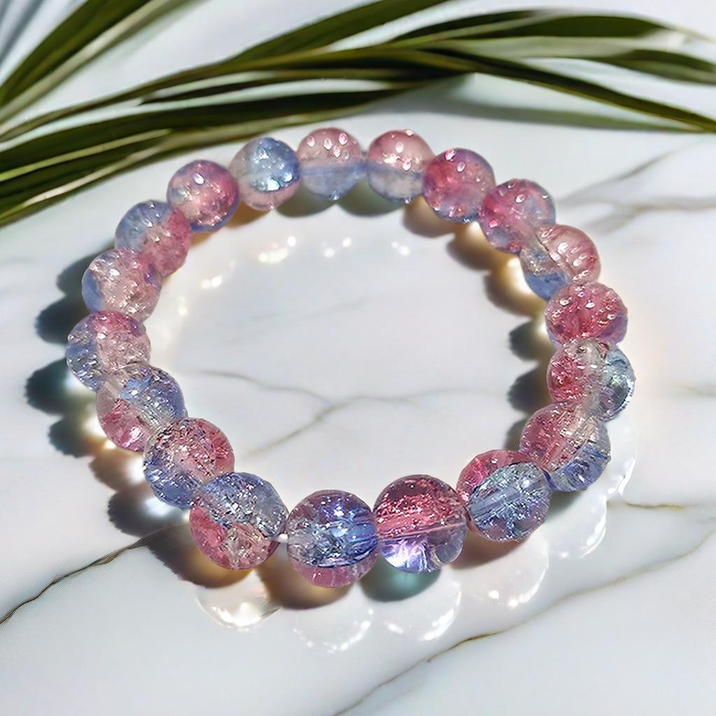 10mm Dopamine Jade Crushed Glass Bracelet: Women's Light Luxury Fidget Beaded Bracelet