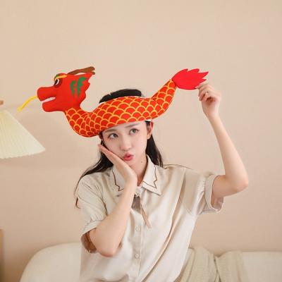 Dragon Boat Festival, Dragon Boat Hood, Hat, Plush Hood Photo Props, Cartoon Hood, Performance Props