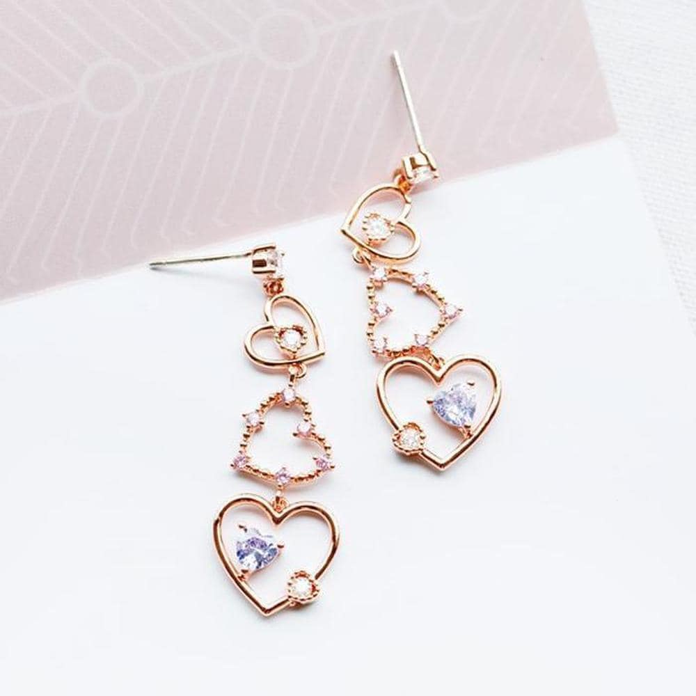 [Silver Needle] Marina Heart Drop Earrings (2495664A)