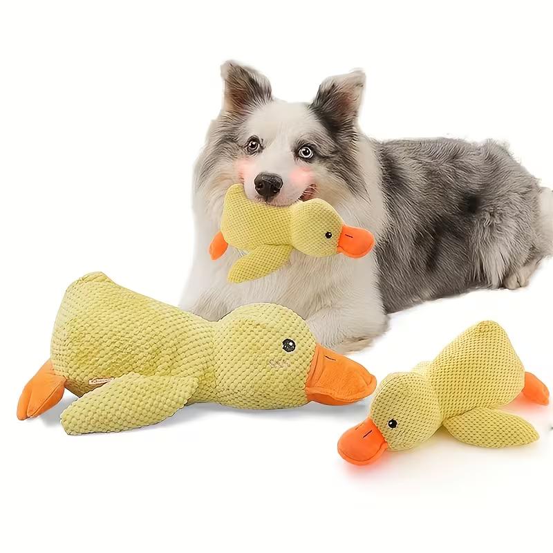 Companion de pluș Rață adormită Jucării pentru câini pentru câini mici mari Rezistent la mușcături Scârțâitoare pentru măcinarea dinților Sunet de rață Jucărie sonoră