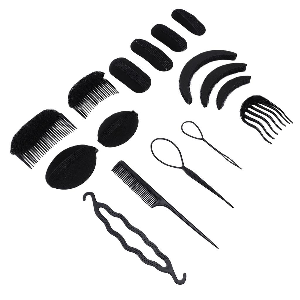 Hair Bump Inserts Tool Kit Hair Bump Sponge Padding Volume Insert Tools Styling Accessories for Girls Women 16pcs